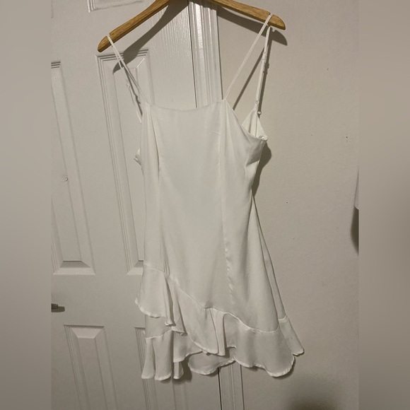 Francesca's Wyonnah Back Tie Ruffle Mini Dress- White Mini Dress small - Picture 8 of 14